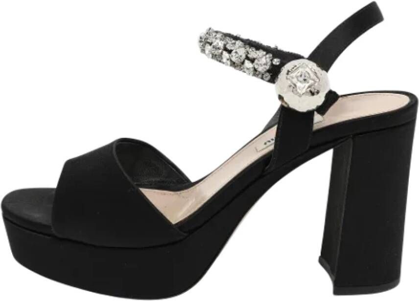 Miu Pre-owned Satin sandals Black Dames