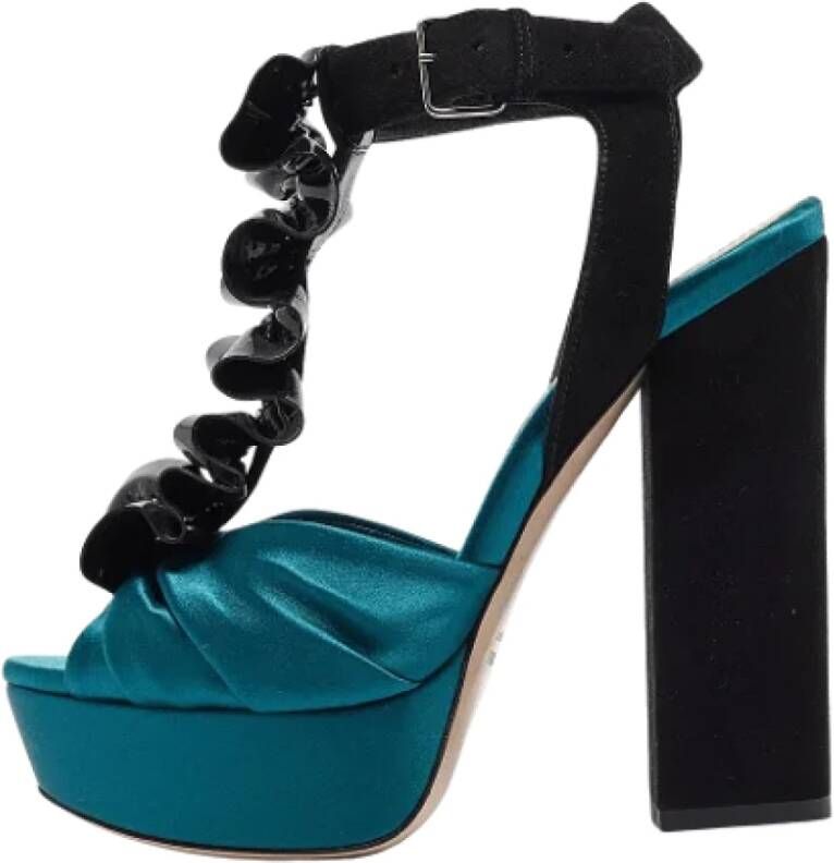 Miu Pre-owned Satin sandals Black Dames