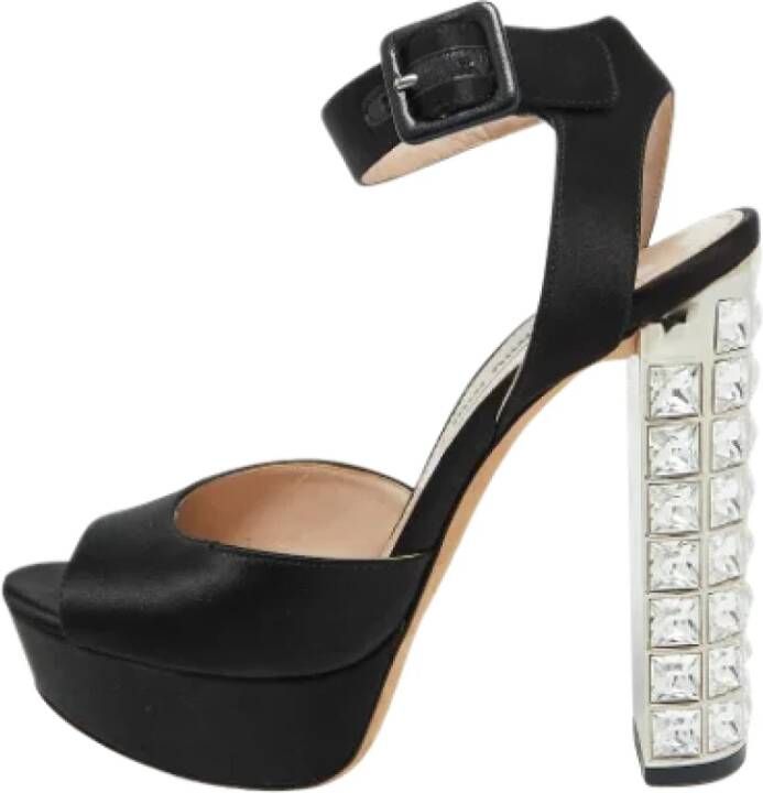 Miu Pre-owned Satin sandals Black Dames