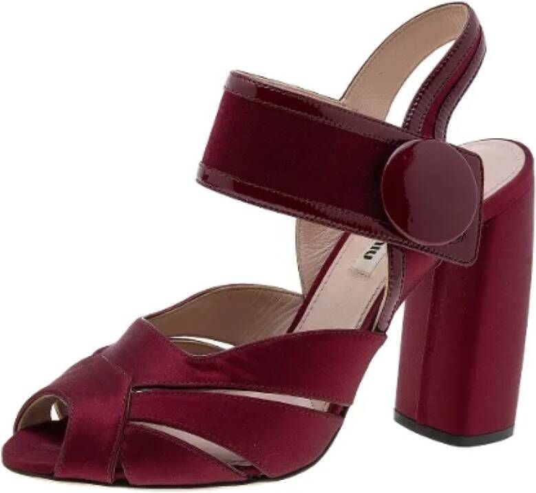 Miu Pre-owned Satin sandals Red Dames