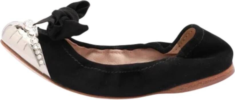 Miu Pre-owned Suede flats Black Dames