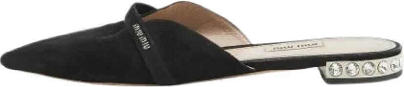 Miu Pre-owned Suede flats Black Dames