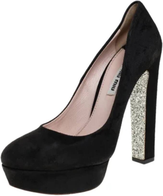 Miu Pre-owned Suede heels Black Dames