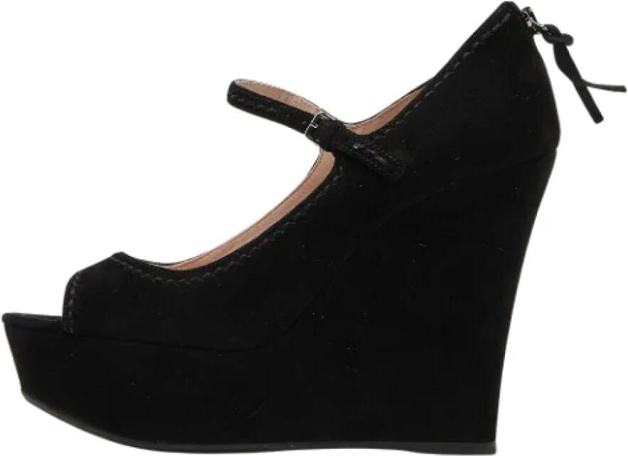 Miu Pre-owned Suede heels Black Dames