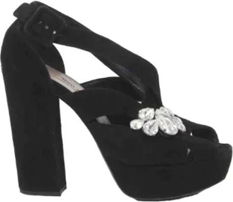 Miu Pre-owned Suede heels Black Dames