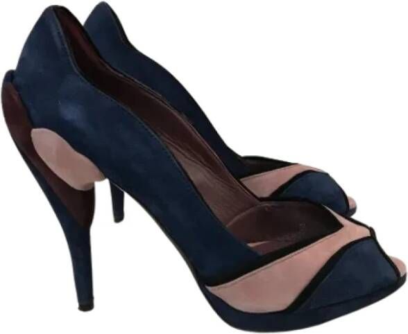 Miu Pre-owned Suede heels Blue Dames