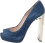 Miu Pre-owned Suede heels Blue Dames - Thumbnail 1