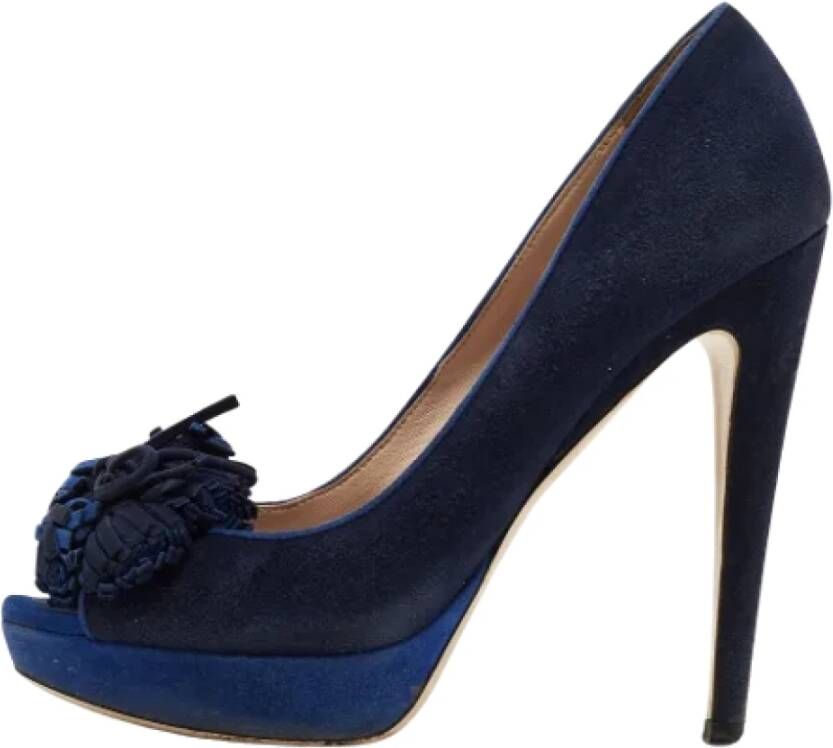 Miu Pre-owned Suede heels Blue Dames