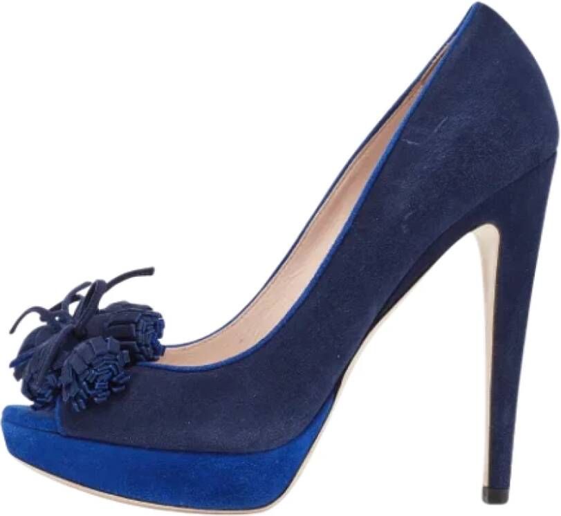 Miu Pre-owned Suede heels Blue Dames