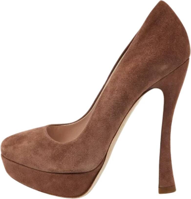 Miu Pre-owned Suede heels Brown Dames