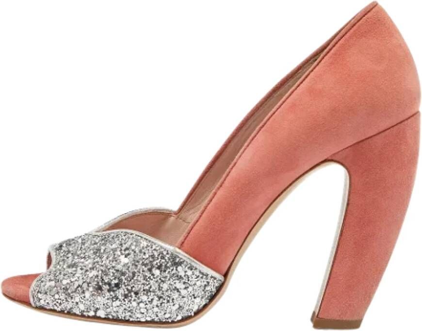 Miu Pre-owned Suede heels Orange Dames