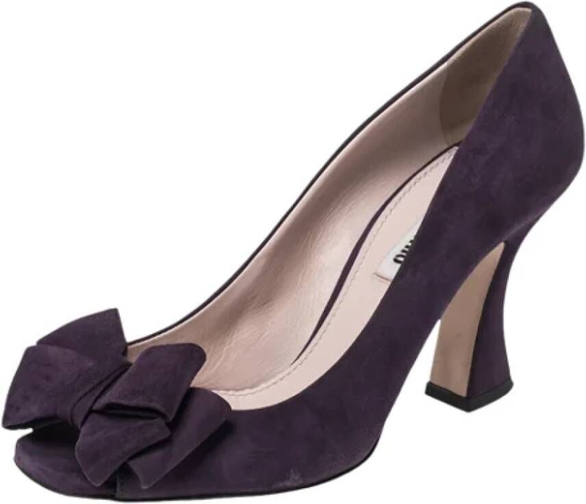 Miu Pre-owned Suede heels Purple Dames