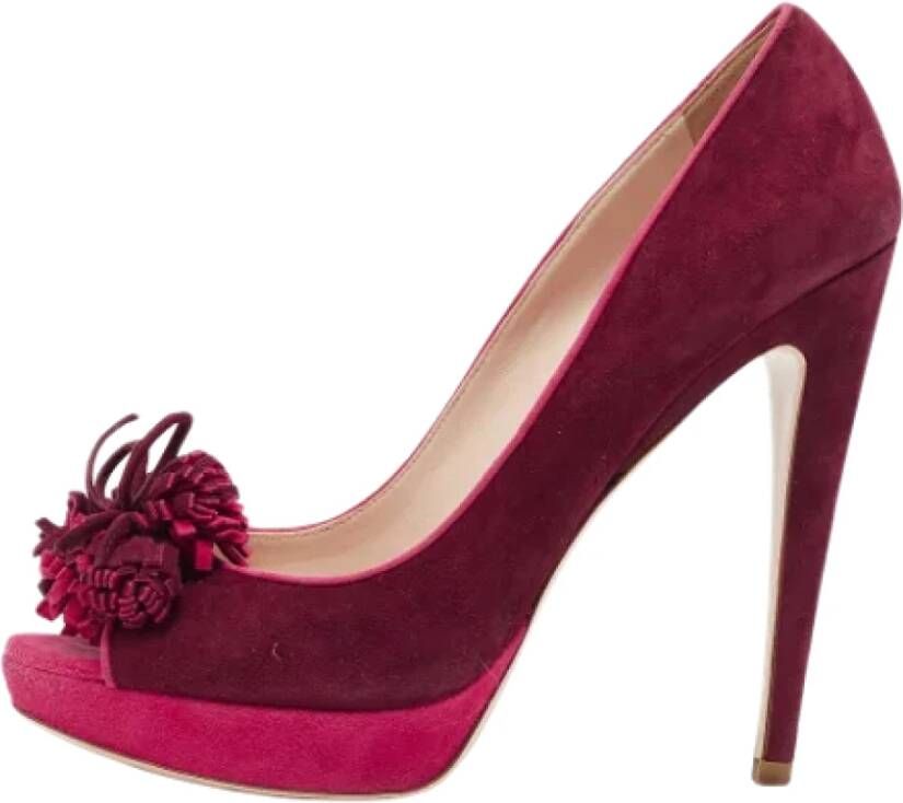 Miu Pre-owned Suede heels Purple Dames