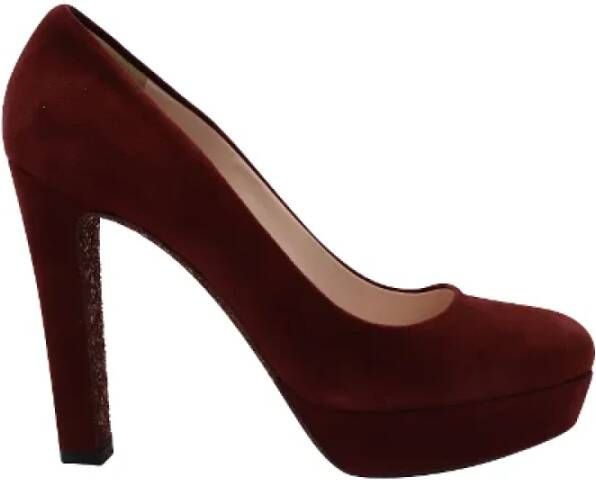 Miu Pre-owned Suede heels Red Dames