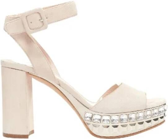 Miu Pre-owned Suede sandals Beige Dames