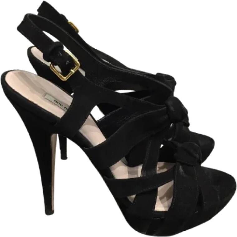 Miu Pre-owned Suede sandals Black Dames