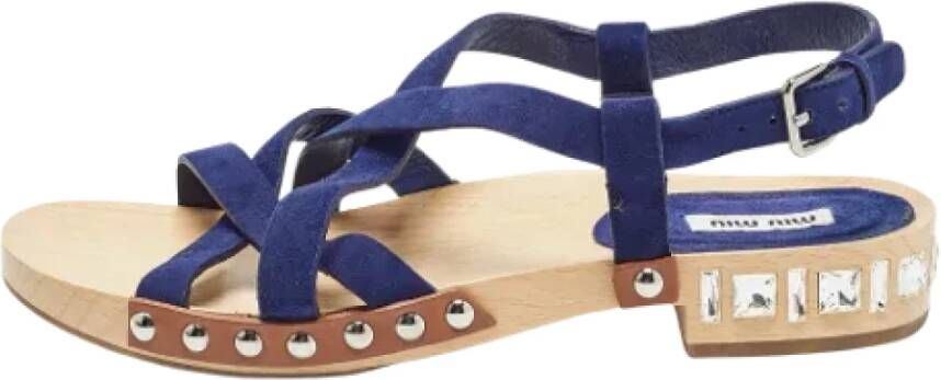 Miu Pre-owned Suede sandals Blue Dames