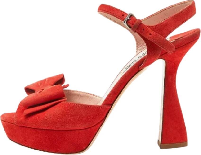 Miu Pre-owned Suede sandals Orange Dames