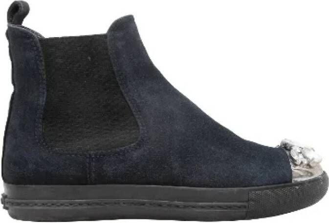 Miu Pre-owned Suede sneakers Blue Dames