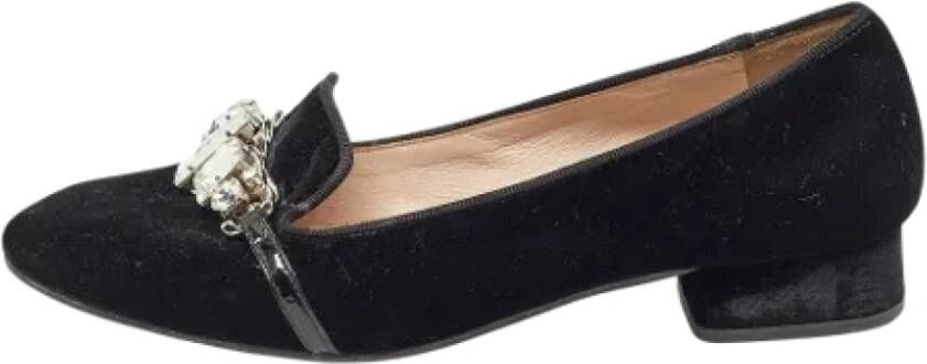 Miu Pre-owned Velvet flats Black Dames