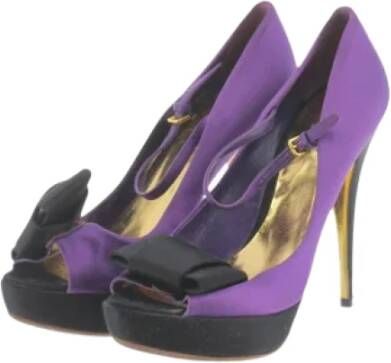 Miu Pre-owned Velvet heels Purple Dames
