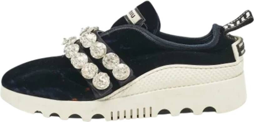 Miu Pre-owned Velvet sneakers Blue Dames