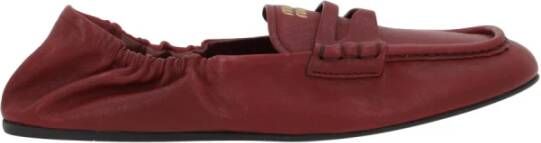 Miu Rode Robijn Leren Loafers Red Dames