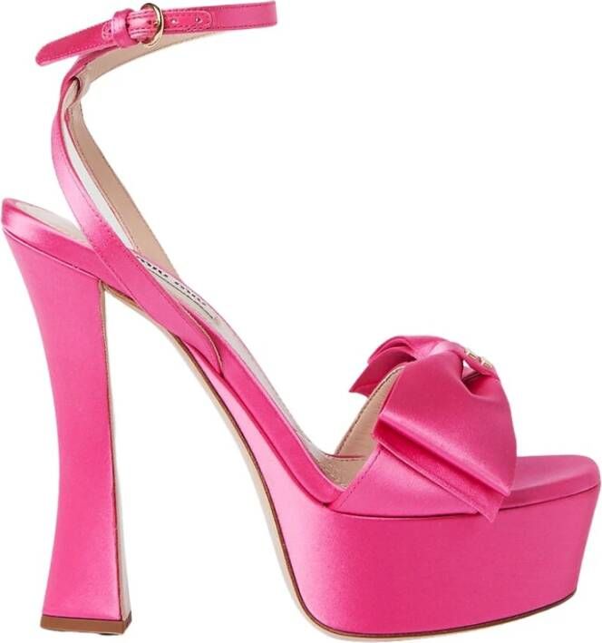 Miu Stijlvolle Bow Front Platforms Roze Dames