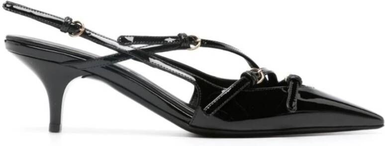 Miu Zwarte Leren Slingback Pumps Black Dames