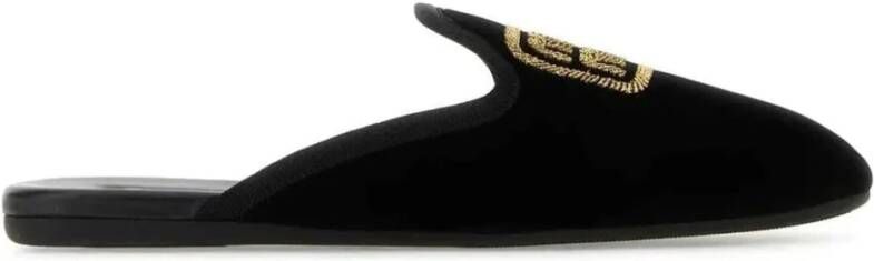 Miu Zwarte Slip-On Geborduurde Muiltjes Black Dames