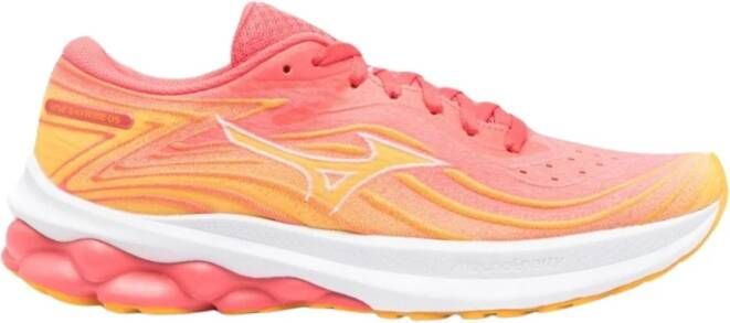 Mizuno Oranje Sneakers met Paneeldesign Orange Dames