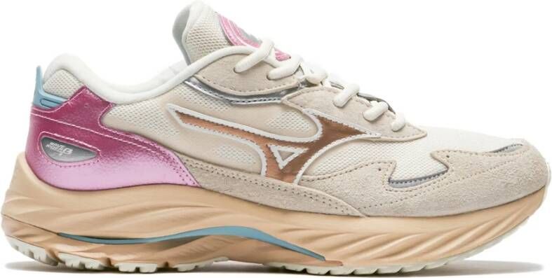 Mizuno Wave Rider Beta Sneakers Crème Beige Multicolor Dames