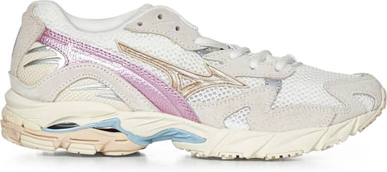 Mizuno Witte Mesh en Suède Hardloopschoenen Multicolor