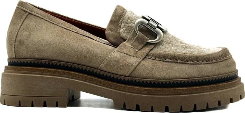 MJUS Beige Loafers Herfst Winter Collectie Beige Dames