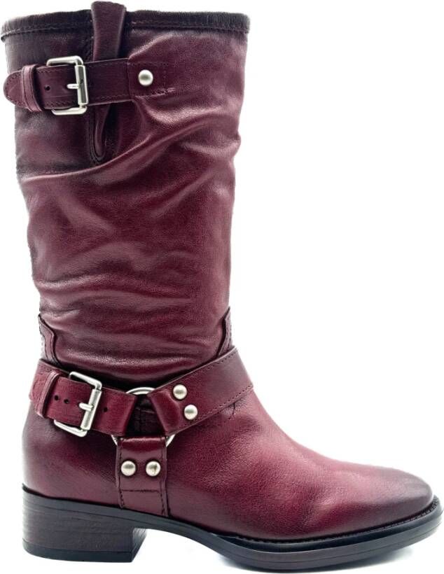 MJUS Bordeaux Laarzen Tronchetto Model Red Dames