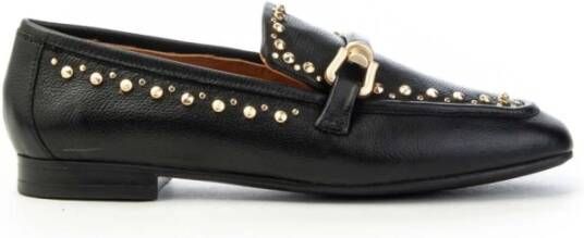 MJUS Gestikte Loafer met Gouden Studs Black Dames