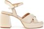 MJUS Kruis Plateau Sandaal Beige Dames - Thumbnail 1