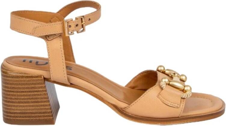 MJUS Naakt Leren Enkelband Sandalen Beige Dames