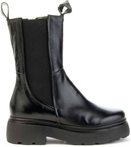 MJUS Rock Ortisei Leren Laarzen met 5 cm Hak Black Dames