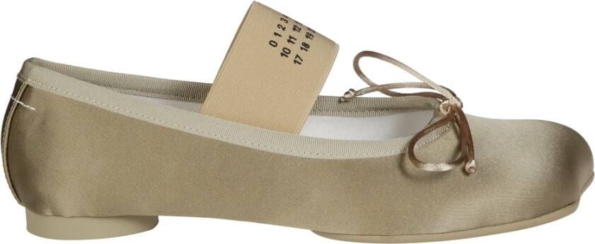 MM6 Maison Margiela Ballerina`s met vierkante neus en strikbandje Beige Dames