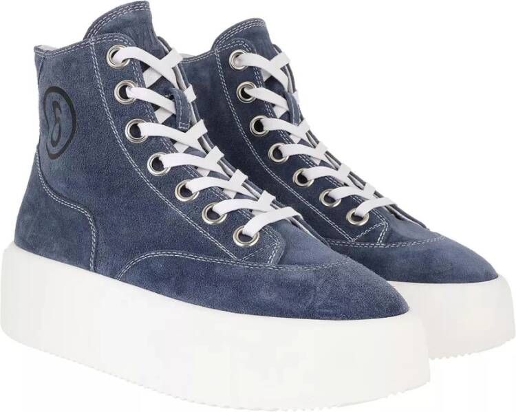 MM6 Maison Margiela Blauwe Suède Platform Sneakers Blue Dames