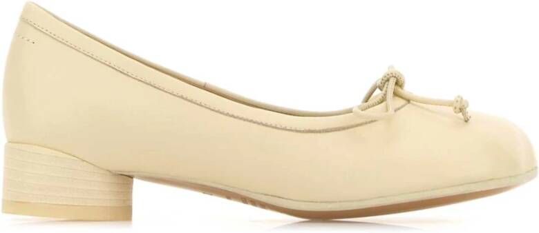 MM6 Maison Margiela Elegante Ivoor Leren Ballerina's Schoenen White Dames