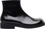 MM6 Maison Margiela Glanzend Leren Anatomische Enkellaarzen Black Heren - Thumbnail 15