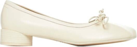 MM6 Maison Margiela Ivoor Leren Ballet Flats Beige Dames