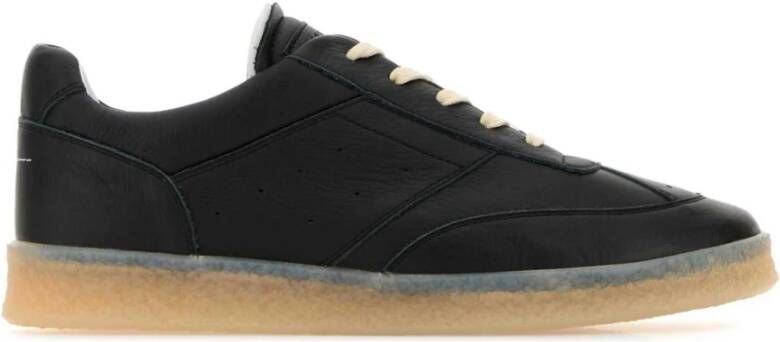 MM6 Maison Margiela Klassieke zwarte leren sneakers Black Heren