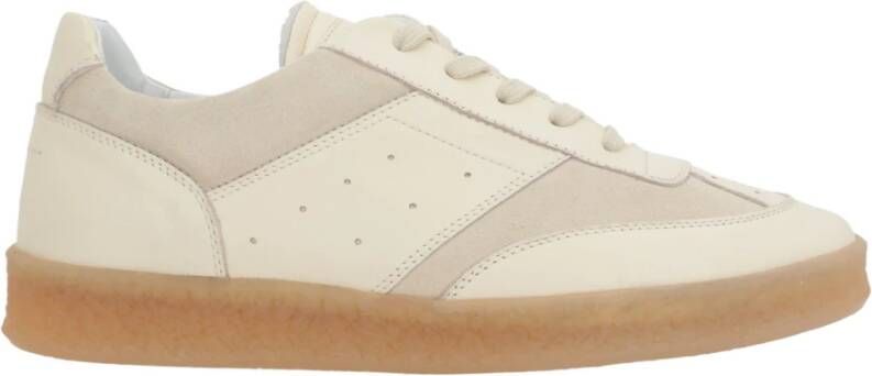 MM6 Maison Margiela Lage-Top Leren Sneakers Beige Suède Beige Heren