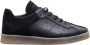 MM6 Maison Margiela Leren Court Sneakers Ronde Neus Vetersluiting Black Heren - Thumbnail 1