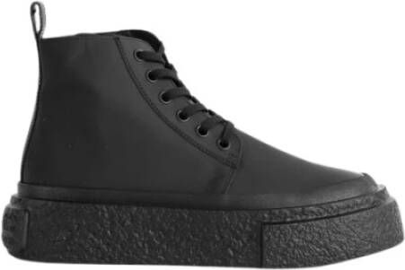 MM6 Maison Margiela Leren Veterschoenen Enkelhoogte Black Dames