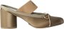 MM6 Maison Margiela Logo Elastische Ballet Muiltjes Hakken Beige Dames - Thumbnail 1