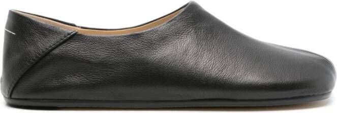 MM6 Maison Margiela Pebble Leather Loafers met Contrasterende Stiksels Black Heren